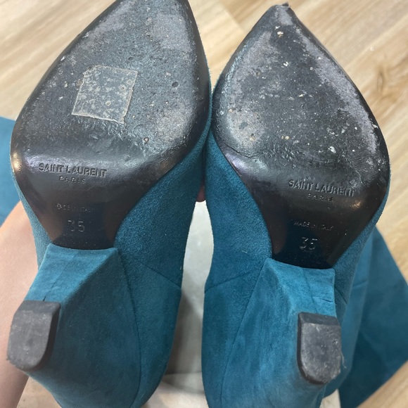 Saint Laurent Suede Over-The-Knee Boots - Picture 7 of 8